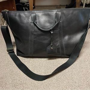 NWT Madewell Black Leather Overnight Bag